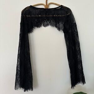Anthropologie Black Lace Shrug